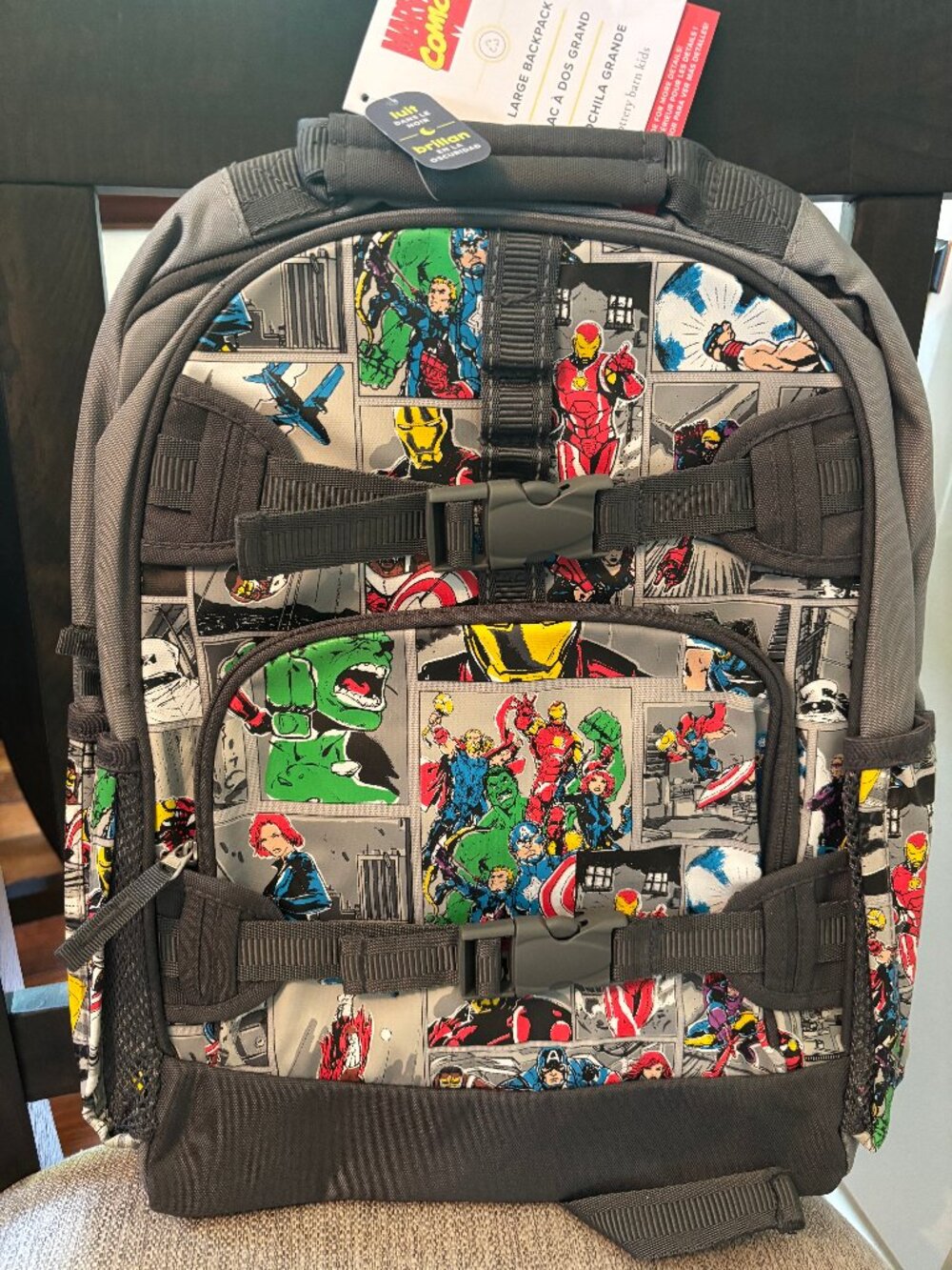 POTTERY BARN School Backpack MARVEL COMIC AVENGER HERO Size LARGE TRAVEL KID